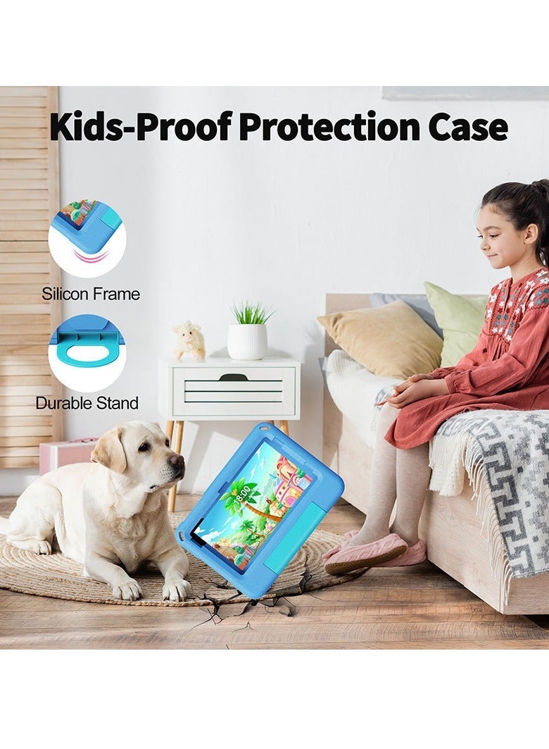 AROAQ B7 Kids Tablet, 64GB Memory Storage Children Educational Tablet, 8 Core High Performance Portable Tablet Computer With Anti Fall Protective Cover For Boys Girls, (1pc, Blue) - Image 4