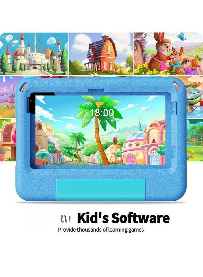 AROAQ B7 Kids Tablet, 64GB Memory Storage Children Educational Tablet, 8 Core High Performance Portable Tablet Computer With Anti Fall Protective Cover For Boys Girls, (1pc, Blue) - Image 5