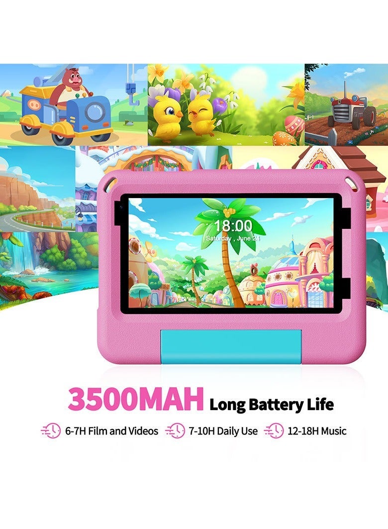 AROAQ B7 Kids Tablet, 64GB Memory Storage Children Educational Tablet, 8 Core High Performance Portable Tablet Computer With Anti Fall Protective Cover For Boys Girls, (1pc, Blue) - Image 3