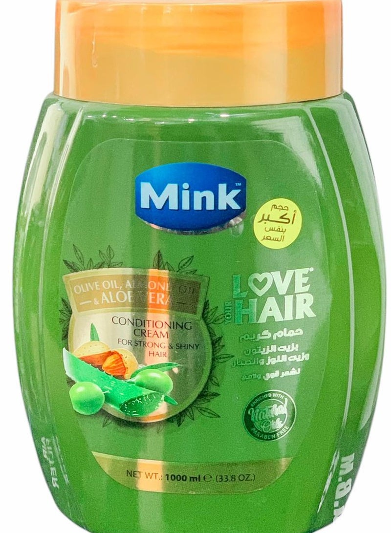 منك مينك حمام كريم المرطب بزيت الزيتون وزيت اللوز والصبار - 800 مل - Image 2