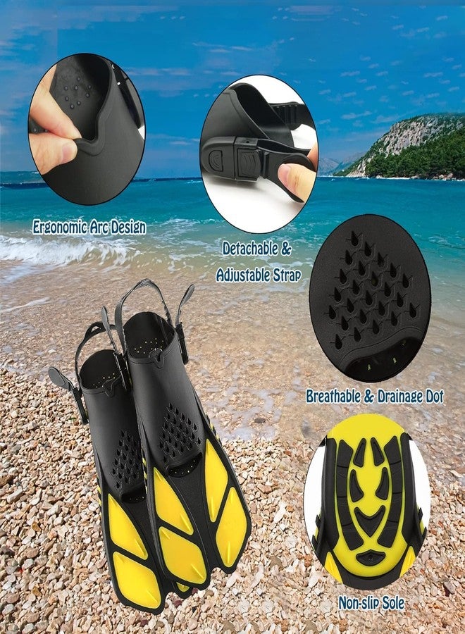 Delavala Dry Snorkel Set Kids (Yellow - S/M ) - ,Panoramic Wide View,Anti-Fog Scuba Diving Mask,Professional Snorkeling Gear - Image 2