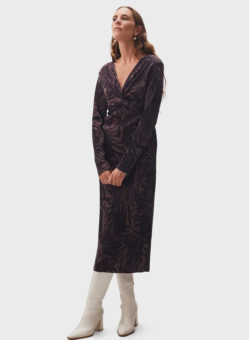 Jimmy Key Printed Jersey Midi Dress