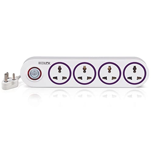 EcoLink Guardian Chief 4 Way Extension Board/Cord, Multi Socket Spike Guard 6A | Extension Board With Led Indicator | Cable Length: 1.5 Meter | Pack Of 1,250Volts - Image 1