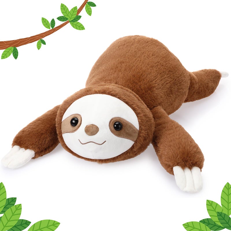Blueweenly 27 Inches 22 Lbs Weighted Sloth Stuffed Animals for Kids Large Brown Sloth Weighted Animals Plush Cute Emotional Stuffy Support Toy Gift for Birthday Holiday - Image 3