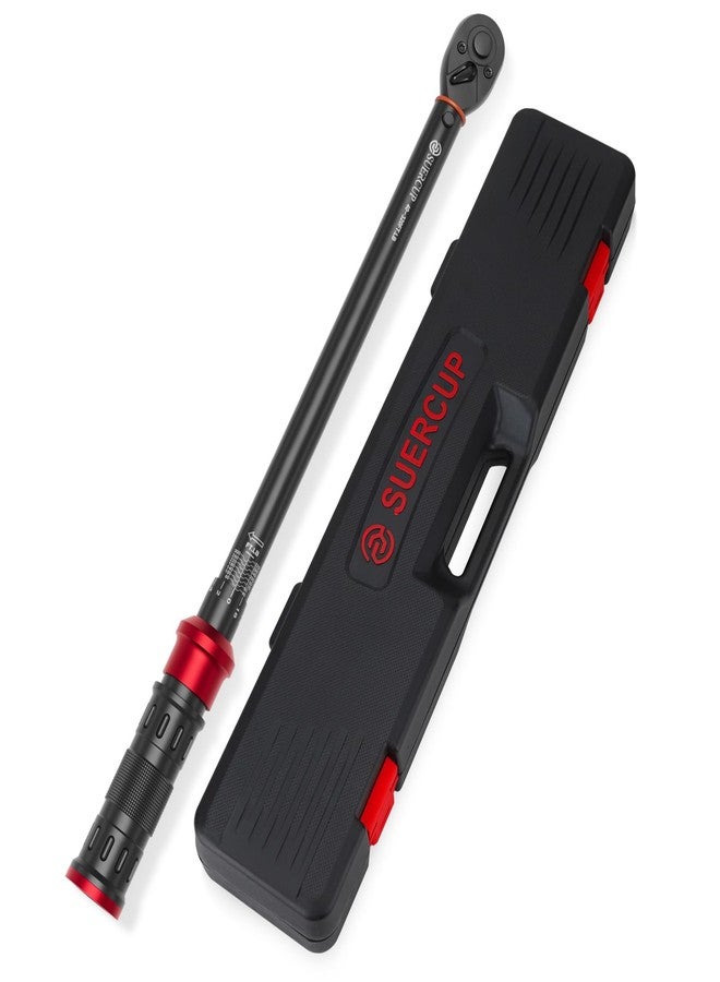 SUERCUP 1/2-Inch Click Torque Wrench- 40-320FT.LB/54.2-433.6Nm Dual-Direction Adjustable 72 Tooth Drive Click Torque Wrench with Storage Case for Product Assembly and Car Repair - Image 1