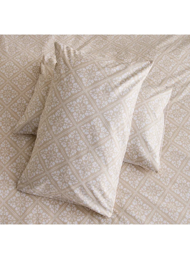 Home Box Madison Burnley 3-Piece Cotton Printed Super King Duvet Cover Set - 220x240 cm