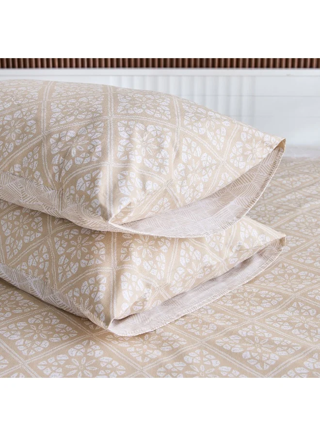 Home Box Madison Burnley 3-Piece Cotton Printed Super King Duvet Cover Set - 220x240 cm
