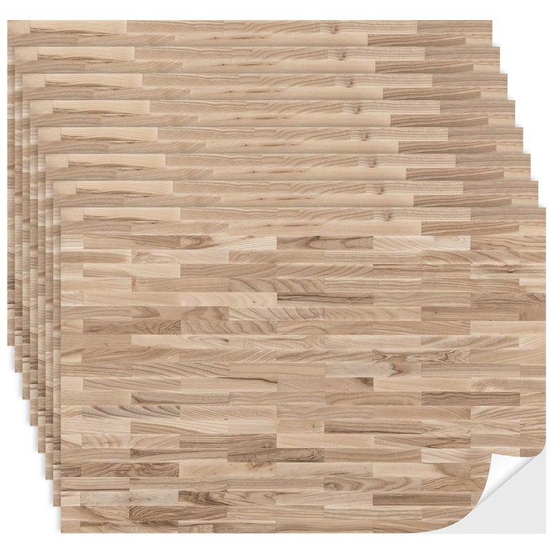 Flutesan 6 Pcs Miniature Dollhouse Wallpaper and Flooring Peel and Stick Mini DIY Self Adhesive Dollhouse Accessories 8.27 x 11.69 Inch (Natural Style) - Image 1