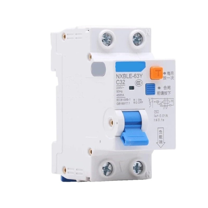 Residual Current Circuit Breaker 16A 1P N 230V Over Current Leakage Protection - Image 2