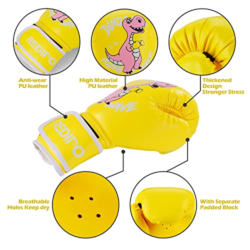 Redipo Kids Boxing Gloves for Boys and Girls, Youth Boxing Training Gloves for Kids 3-15, 4&6OZ Punching Bag Kickboxing Thai Mitts MMA Training Sparring Gloves - Image 2