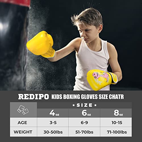 Redipo Kids Boxing Gloves for Boys and Girls, Youth Boxing Training Gloves for Kids 3-15, 4&6OZ Punching Bag Kickboxing Thai Mitts MMA Training Sparring Gloves - Image 5