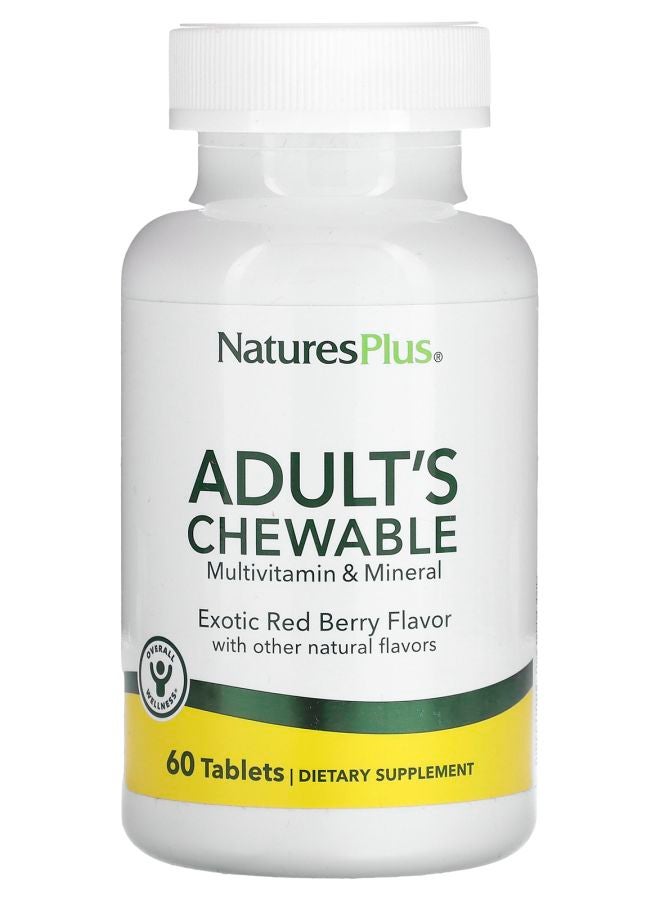Adult's Chewable Multivitamin & Mineral Exotic Red Berry   60 Tablets