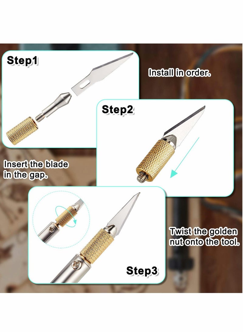 Electric Hot Knife Cutter Tool Multipurpose Stencil with Metal Stand 10 Pieces Blades 2 Chuck Sleeves for Cutting Carving Soft Thin Styrofoam ( 12 )  - Image 5