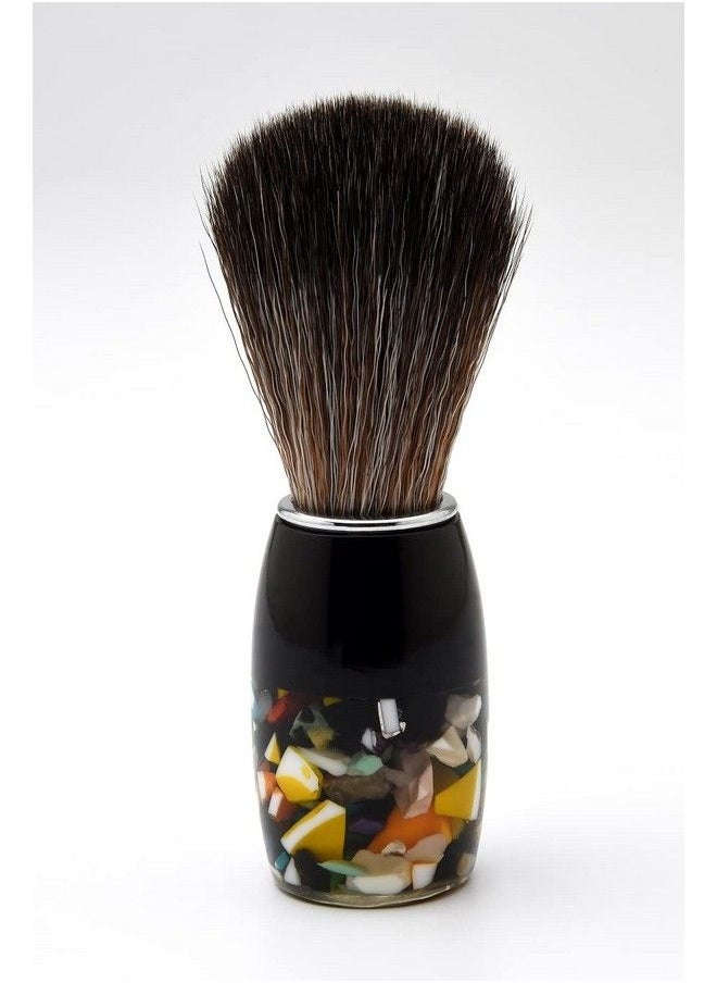 PEARL Shaving Premium Ultra Soft Synthetic Bristle Shaving Brush For Men (Marble Mosaic Black)  - Image 1
