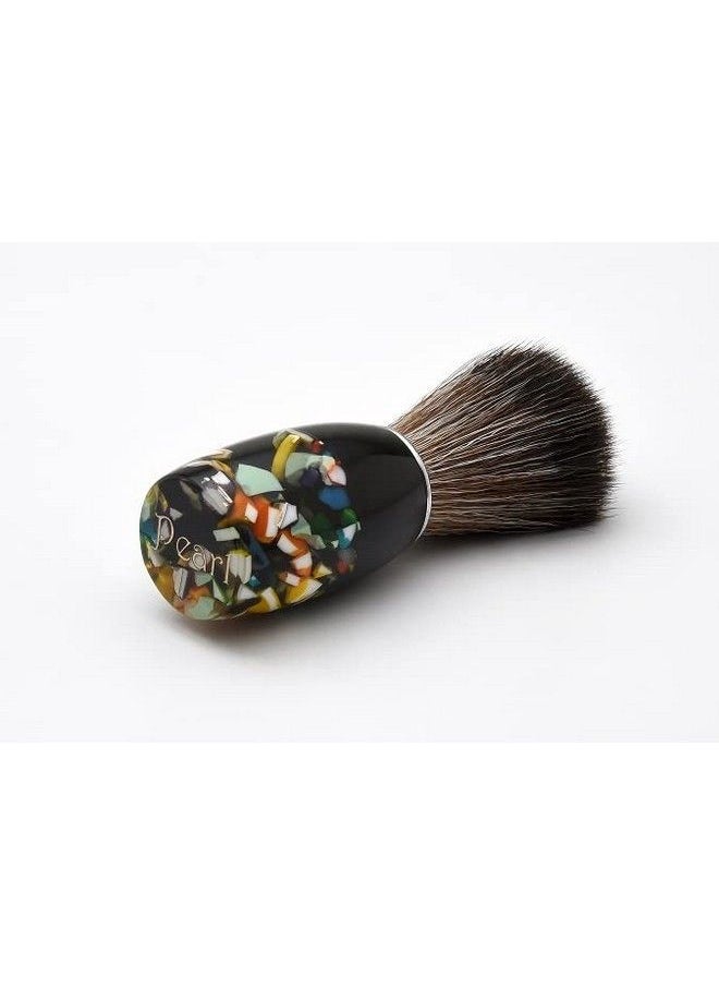 PEARL Shaving Premium Ultra Soft Synthetic Bristle Shaving Brush For Men (Marble Mosaic Black)  - Image 3