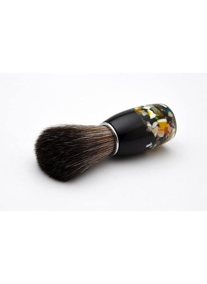 PEARL Shaving Premium Ultra Soft Synthetic Bristle Shaving Brush For Men (Marble Mosaic Black)  - Image 4