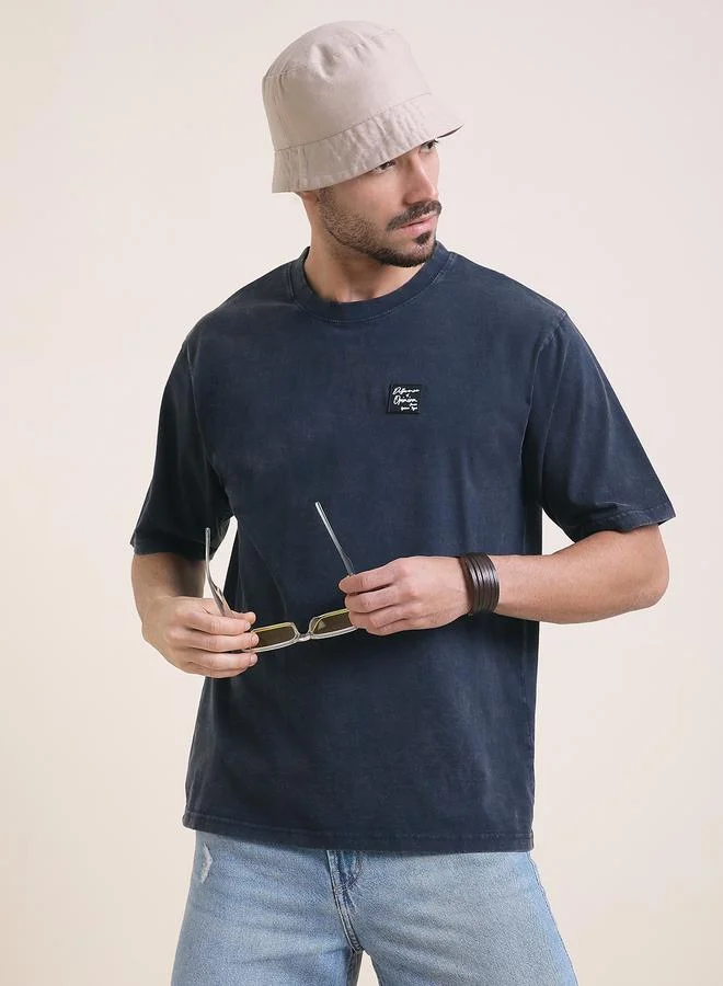 ديفيرينس أوف أوبينيون تيشيرت مطبع بقصة واسعة وغسيل حمضي للرجال