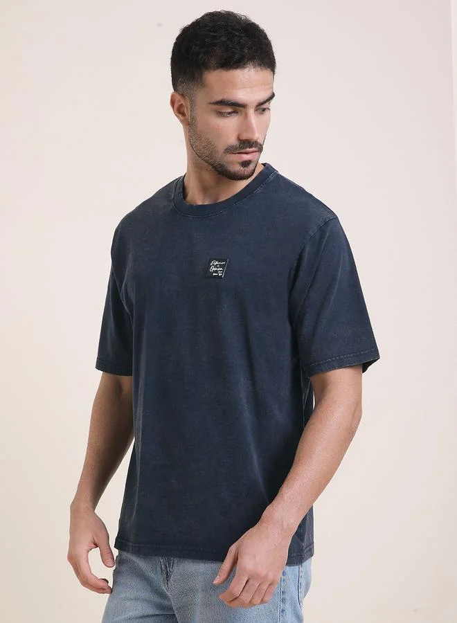 Difference of Opinion Men Oversized Acid Wash Printed T-Shirt