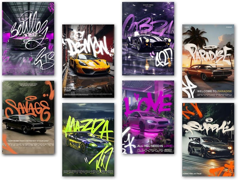 Wallgasm مجموعة Wallgasm من 8 ملصقات سيارات - Image 1