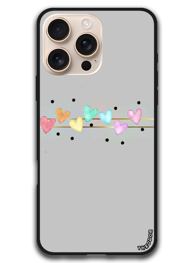 Theodor Protective Case Anti Scratch Shock Proof Bumper Cover For iPhone 16 Pro Max (6.9)-inch Hearts - Image 1