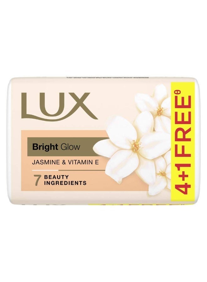 لوكس عرض صابون الجمال "لوكس جلو" (Lux Glow) بخلاصة الياسمين وفيتامين E لبشرة متألقة - عبوة 5 × 100 جم - Image 1