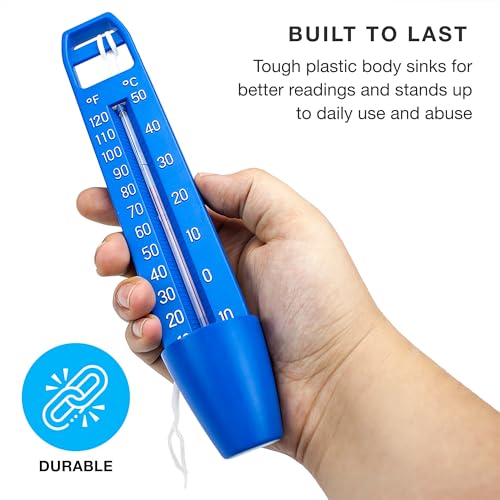 SplashTech Pocket Reservoir Pool Thermometer - Shatter Proof, Dual Fahrenheit & Celsius Display, 9.5" Cord - Swimming Pool, Spa, Hot Tub, Pond, Jacuzzi Maintenance Equipment - Image 5