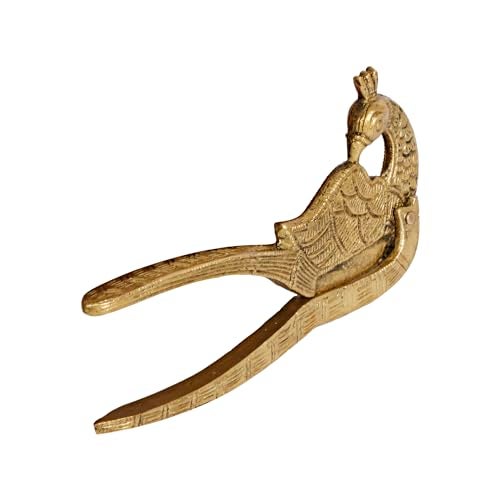Kartique Brass Peacock Designs Supari Cutter Sarota Betel Nut Cracker in Gold Color Length 5 Inch - Image 3