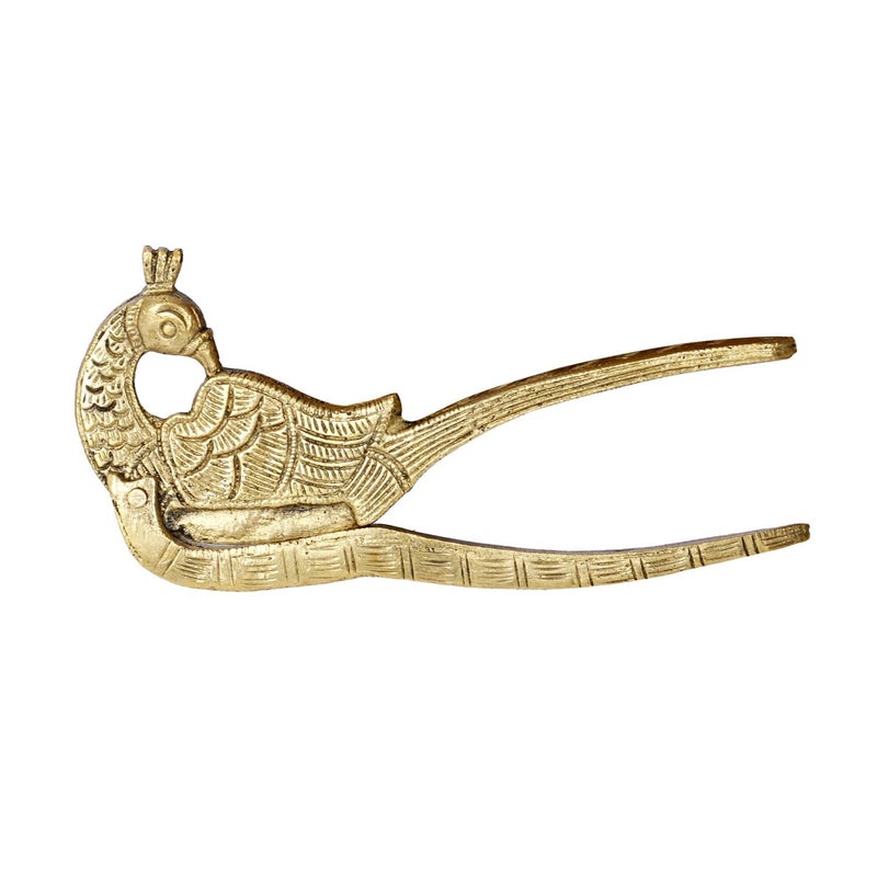 Kartique Brass Peacock Designs Supari Cutter Sarota Betel Nut Cracker in Gold Color Length 5 Inch - Image 5