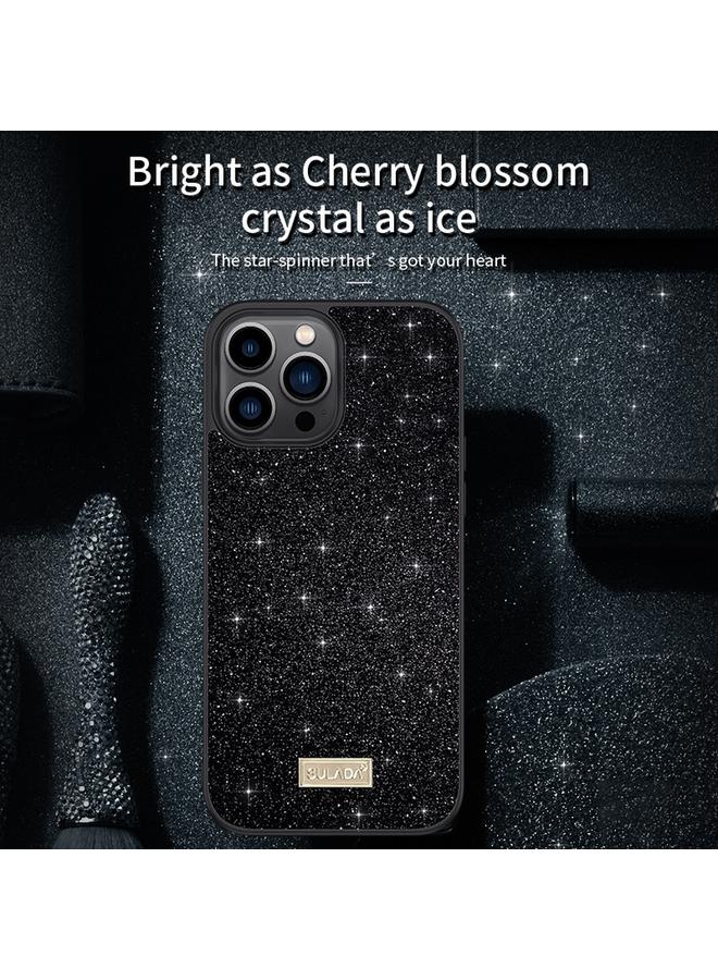 SULADA Case For iPhone 16 Plus Glittery PC Hybrid TPU Handmade Leather Phone Case - Image 3