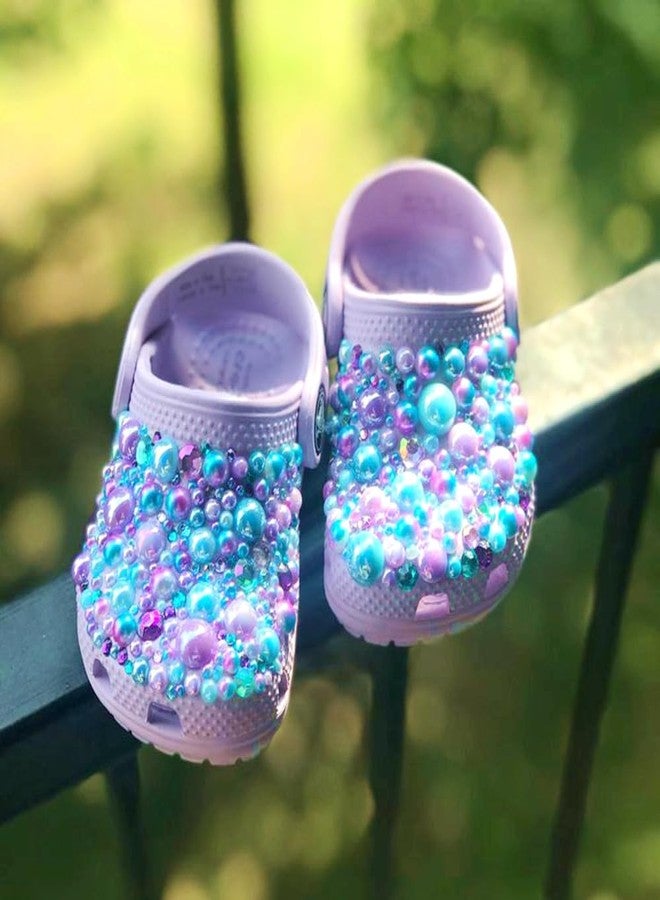 ASTARON 50g Mix Flatback Rhinestones Half Pearls for Crafts Mixed Size 3mm-10mm Flat Back Rhinestones for Crafts Flatback Pearls for Decorating Tumblers Mugs Nail Art Shoes (Blue，Purple，Green) - Image 4