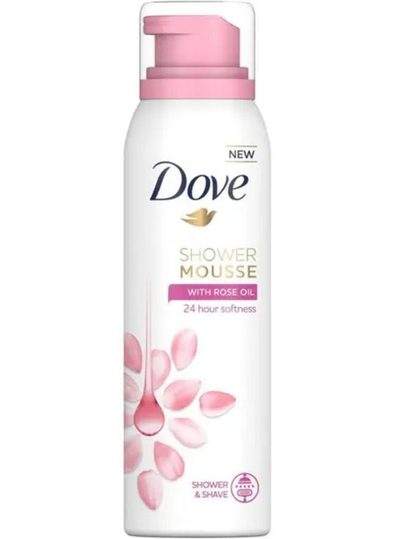 موس استحمام بزيت الورد للاستحمام والحلاقة نعومة تدوم 24 ساعة 200 مل