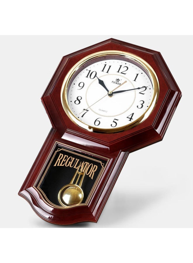 Power Ba Wall Clock, Pendulum Clock For Living Room, 48cm Long, Bagua Clock With Hourly Chime And Music, Pw6119 - Image 1