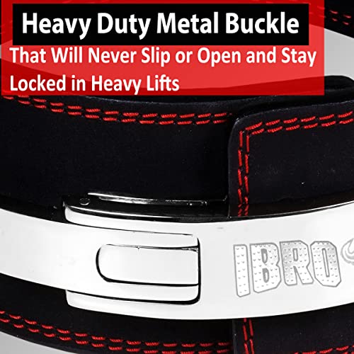 IBRO Powerlifting Lever Gym Belt – Power 10MM Extreme Heavy Duty Genuine Leather Belts - Squats Deadlifts Bodybuilding Weight Lifting IPF Power Lifting Strongman for Men Black L - Image 5