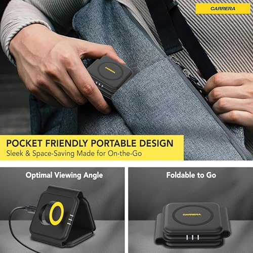 Carrera 22.5W Magnetic 3 in 1 Foldable Wireless Charger Pad CWC-235, Magnetic 15W Fast Charging for Phone, 5W for Earbud, 2.5W for Watch, Type C Cable Included, Multi-Device Compatible - Image 2