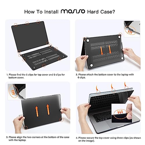 MOSISO Compatible with MacBook Air 15 inch Case 2025 2024 2023 Release M4 A3241 M3 A3114 M2 A2941, Plastic Hard Shell&Carrying Sleeve Bag&Keyboard Cover&Webcam Cover&Screen Protector, Baby Pink - Image 3