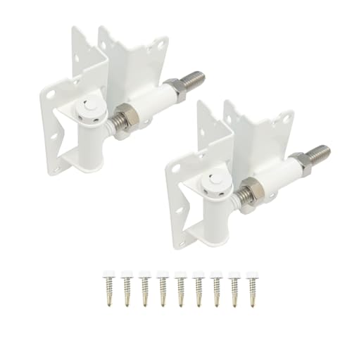 Advantage Industries SelfClosing Gate Hinge for Aluminum Gate PowderCoated StainlessSteel Hinge Horizontal Adjustable HeavyDuty Enclosed Spring 2Side Gate Attachment Pair White - Image 1