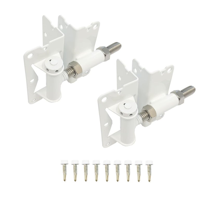 Advantage Industries SelfClosing Gate Hinge for Aluminum Gate PowderCoated StainlessSteel Hinge Horizontal Adjustable HeavyDuty Enclosed Spring 2Side Gate Attachment Pair White - Image 2