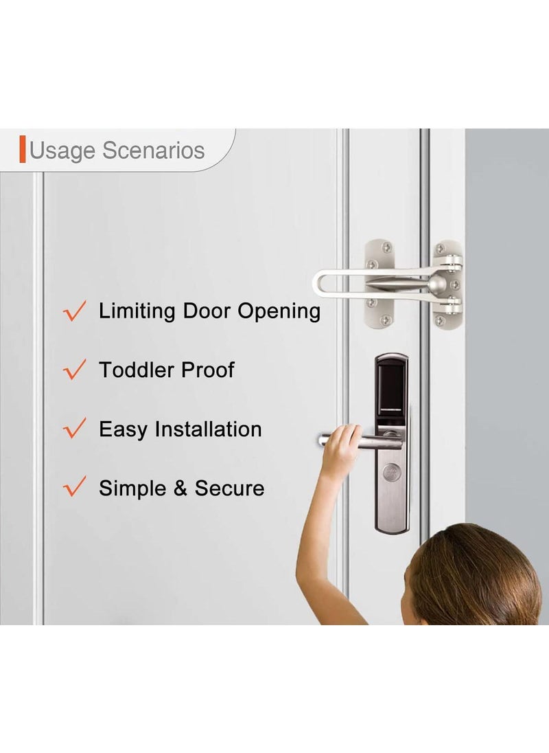 Sweet seven Home Security Door Lock Swing Bar Door Lock Home Reinforcement Lock for Swing-in Doors Latch Guard  Safety Reinforcement Door Clasp for Kids Home Hotel Apartment Thicken Solid Aluminium Alloy  - Image 4