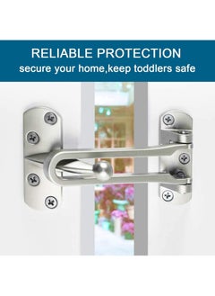 Sweet seven Home Security Door Lock Swing Bar Door Lock Home Reinforcement Lock for Swing-in Doors Latch Guard  Safety Reinforcement Door Clasp for Kids Home Hotel Apartment Thicken Solid Aluminium Alloy  - Image 5
