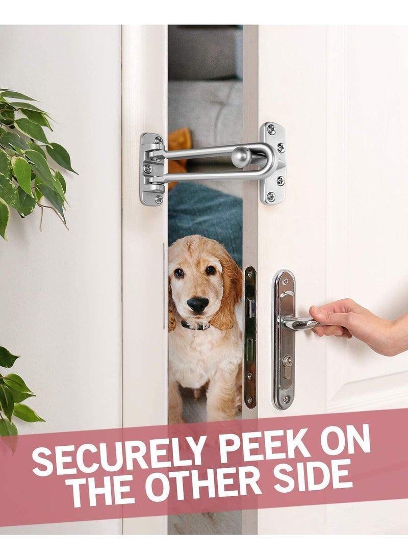 Sweet seven Home Security Door Lock Swing Bar Door Lock Home Reinforcement Lock for Swing-in Doors Latch Guard  Safety Reinforcement Door Clasp for Kids Home Hotel Apartment Thicken Solid Aluminium Alloy  - Image 3