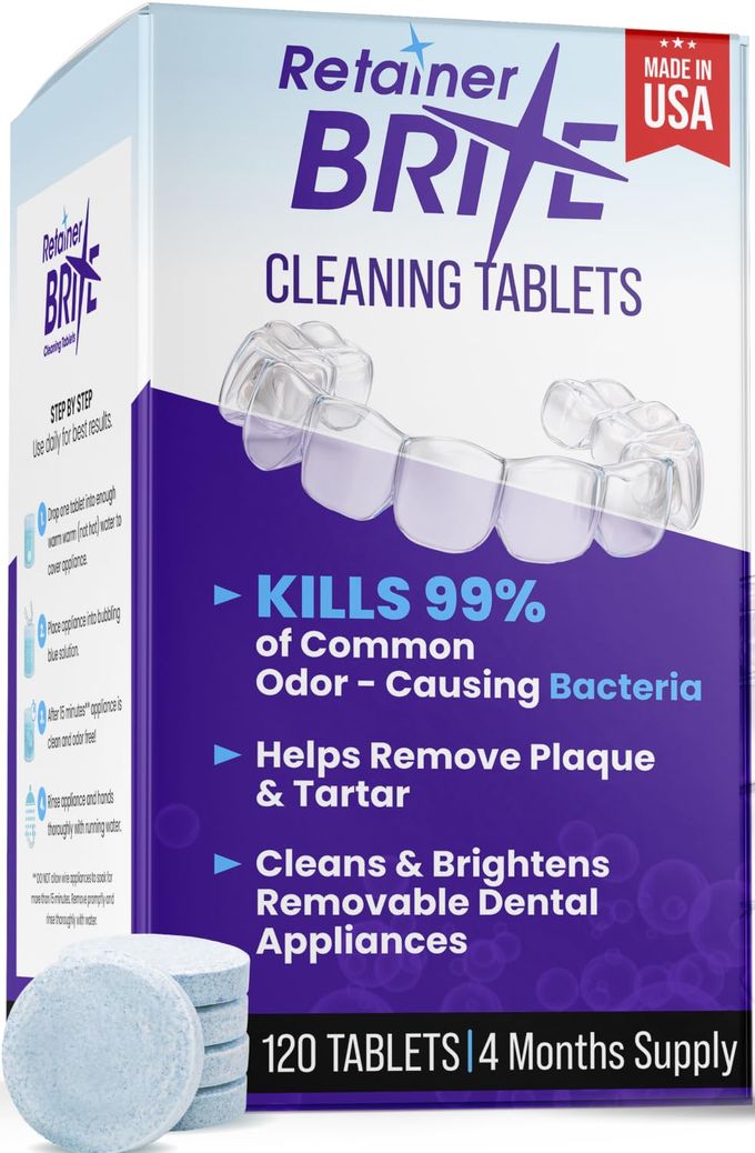 Retainer Brite Retainer Cleaner Tablets for Invisalign Mouth Guard Cleaner Night Guard Cleaner and More Cleaning Tablets for Ultrasonic Cleaners 120 Tablets 4 Month Supply Made in USA - Image 2