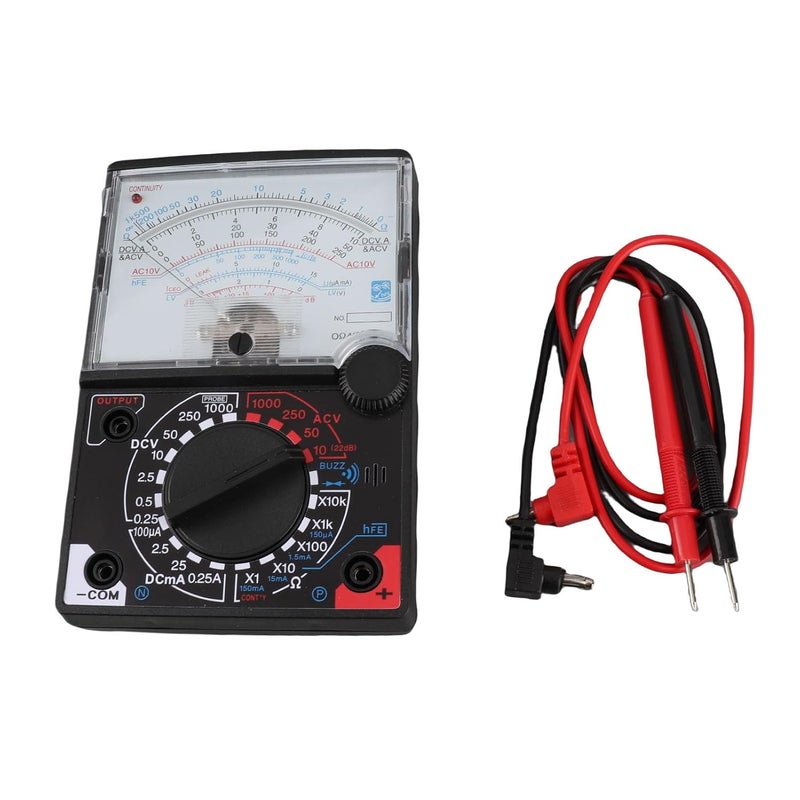 Pointer Multimeter - Analog Ammeter Voltmeter Ohmmeter with Probes and Buzzer for AC DC Voltage and DC Current Measurement - YX 360TRE L B Maintenance Tool for Electrical Testing - Image 1