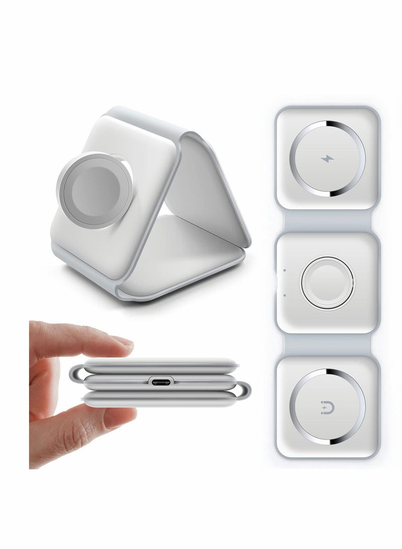 Y&D Wireless Charging, 3 in 1 Charger,Wireless Magnetic Fast Charging Foldable Dock station Charger for iPhone 13/12/11/8/Pro/Max,for iWatch,forAirPods 3/2/Pro and Samsung - Image 1
