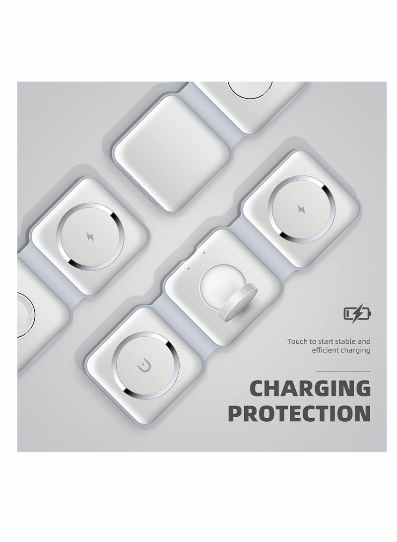Y&D Wireless Charging, 3 in 1 Charger,Wireless Magnetic Fast Charging Foldable Dock station Charger for iPhone 13/12/11/8/Pro/Max,for iWatch,forAirPods 3/2/Pro and Samsung - Image 2