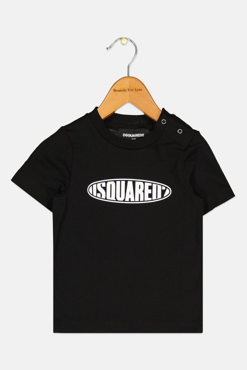 DSQUARED2 Toddlers Girl Crew Neck Short Sleeve Graphic Print T-Shirt, Black - Image 1