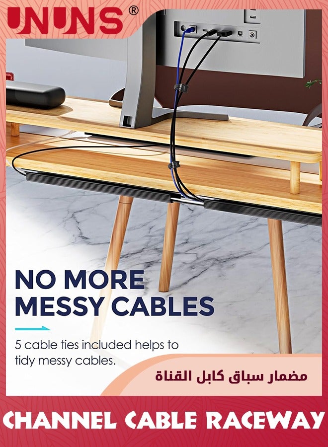 UNUNS Cable Management Under Desk,Cable Management Solution,Cable Management For Clutter-Free Environment,Cable Management Kit,Cord Organizer For Desk,Cord Management,15.7in  - Image 4