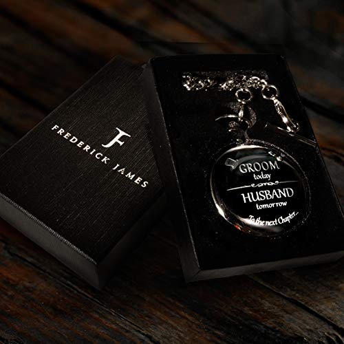 FJ FREDERICK JAMES Groom Gifts from Bride - Engraved 'Groom Today, Husband Tomorrow' - Groom Pocket Watch - Wedding Gift for Groom on Wedding Day I Gift for Groom from Bride on Wedding Day - Image 4