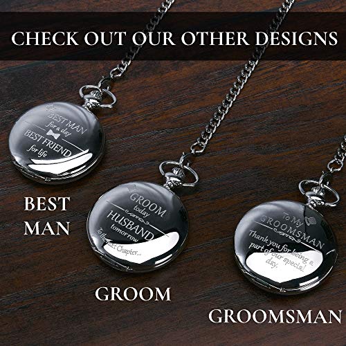 FJ FREDERICK JAMES Groom Gifts from Bride - Engraved 'Groom Today, Husband Tomorrow' - Groom Pocket Watch - Wedding Gift for Groom on Wedding Day I Gift for Groom from Bride on Wedding Day - Image 5