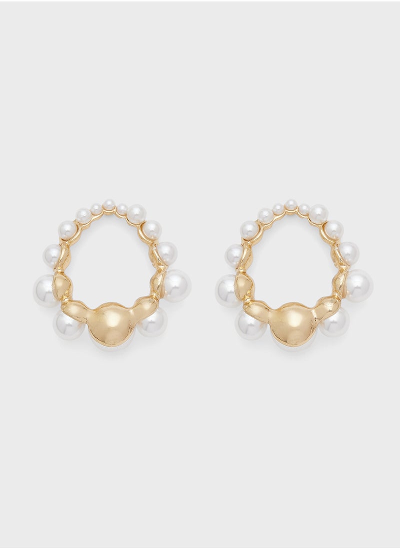 ELLA Pearl Hoop Earrings  - Image 1
