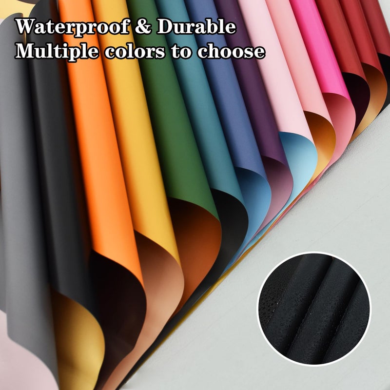 BEISHIDA 20Pcs Pink and Hot Pink Flower Bouquet Wrapping Paper - Double Sided Matte Colors Waterproof Wrapping Paper for Floral Wrap Florist Packing Supplies Valentine's Christmas Birthday Gift Wrap - Image 3